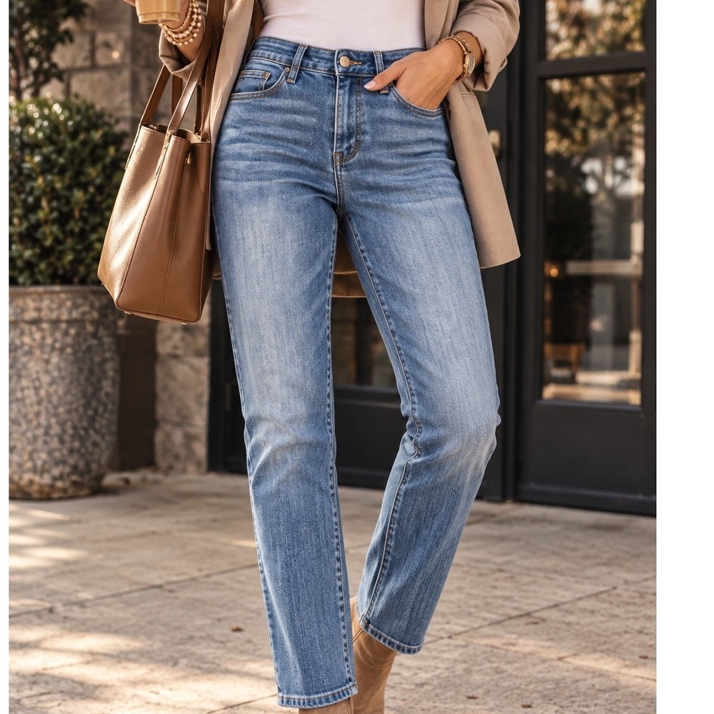 Universal Thread High Rise Skinny Jeans Medium Wash Blue Size 4/27R ankle Fall